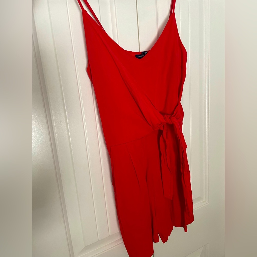 Red short tie romper!